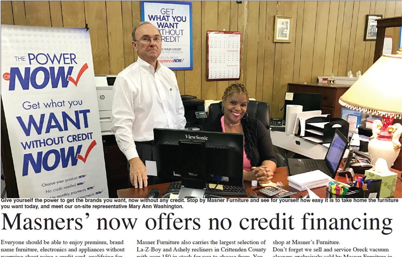 Masners’ now offers no credit financing